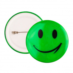 Reflektierender Ansteckbutton - grüne Smiley